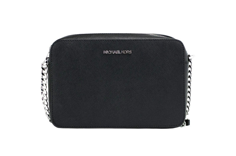 Michael Kors Jet Set Large East West Black Saffiano Leather Crossbody Handbag
