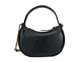 Versace Quilted Black Leather Half Moon Chain Crossbody Bag