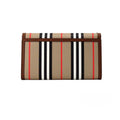 Burberry Hannah Icon Stripe Archive Tan E-Canvas Leather Wallet Crossbody Bag