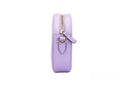 Versace Round Disco Lilac Pebbled Leather Camera Case Crossbody Bag Purse