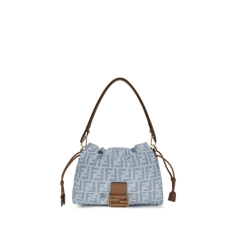 Fendi Blue Cotton Shoulder Bag
