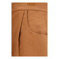 Fendi Brown Linen Casual Pants