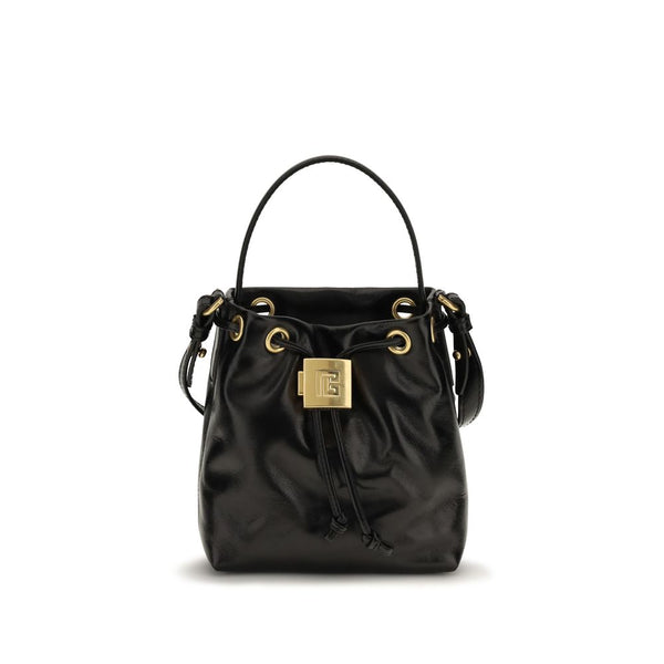 Balmain Black Calf Leather Bos Taurus Backet Bag