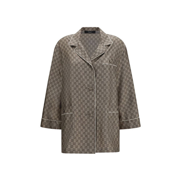 Gucci Beige Silk Dress Shirt