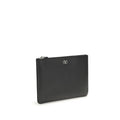 Valentino Garavani Black Calf Leather Bos Taurus Clutch Bag