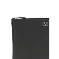 Valentino Garavani Black Calf Leather Bos Taurus Clutch Bag