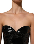 Dolce & Gabbana Black Patent Leather Corset Style Mini Dress