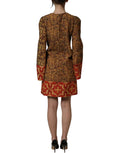 Dolce & Gabbana Multicolor Mosaic Long Sleeves Mini Dress