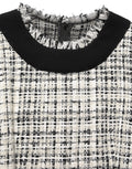 Dolce & Gabbana Multicolor Bouclé Tweed Frayed Trim Midi Dress