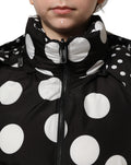 Dolce & Gabbana Black White Polka Dot Hooded Blouson Jacket