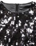 Dolce & Gabbana Black Sequined Long Sleeves Crop Blouse Top
