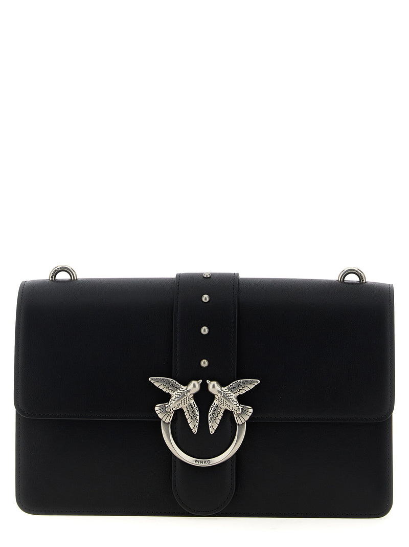 PINKO Black Goatskin Crossbody Bag