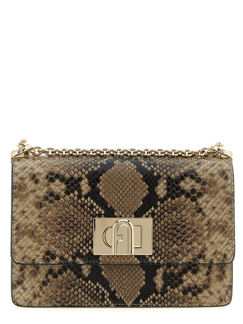 Furla Gray Goatskin Crossbody Bag