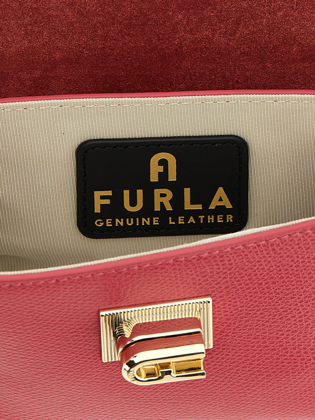 Furla Fuchsia Calfskin Crossbody Bag