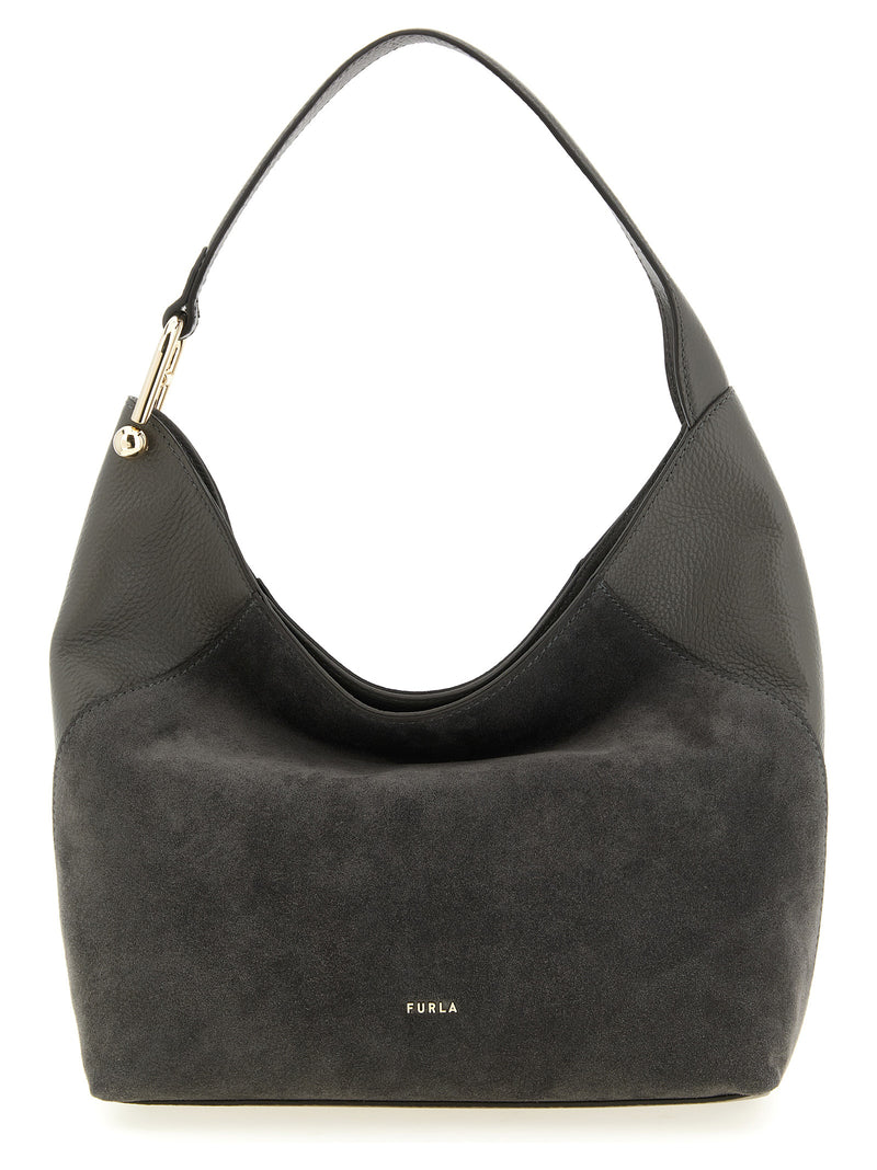 Furla Gray Calfskin Shoulder Bag