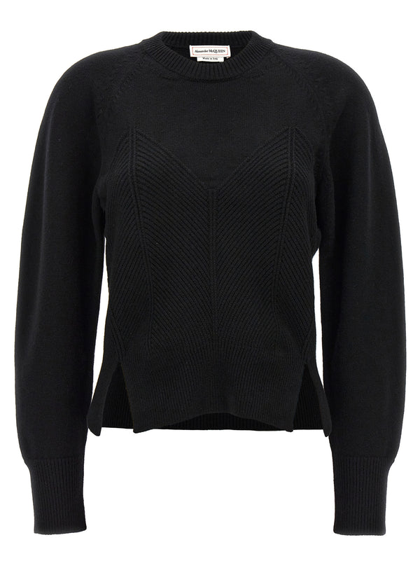 Alexander McQueen Black Wool Cardigan