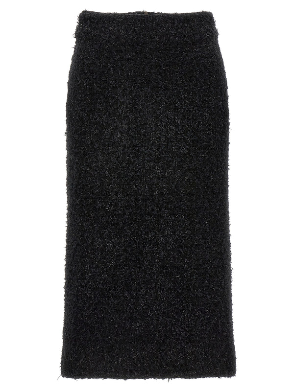 Balenciaga Black Cotton Midi Skirt