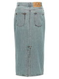 Moschino Blue Cotton Midi Skirt