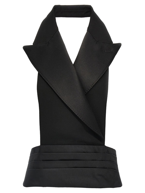 Dolce & Gabbana Black Silk Sleeveless Jacket