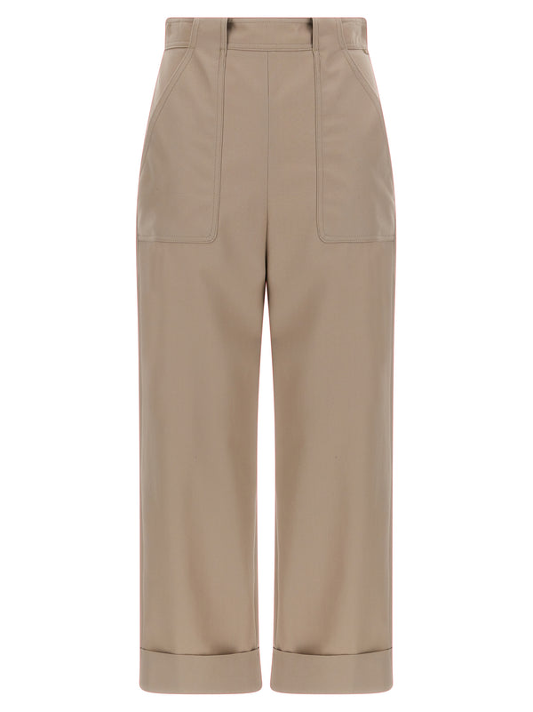Max Mara Beige Cotton Casual Pants