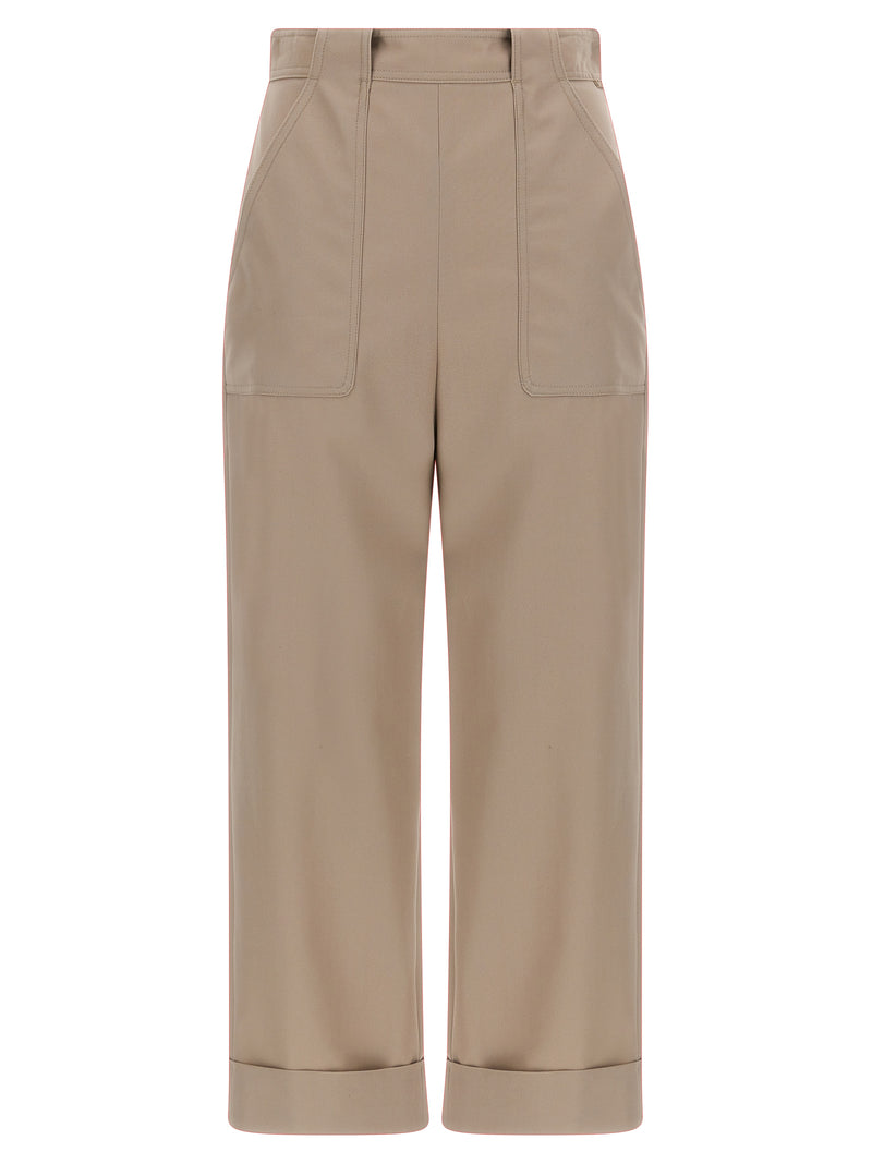 Max Mara Beige Cotton Casual Pants