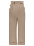Max Mara Beige Cotton Casual Pants