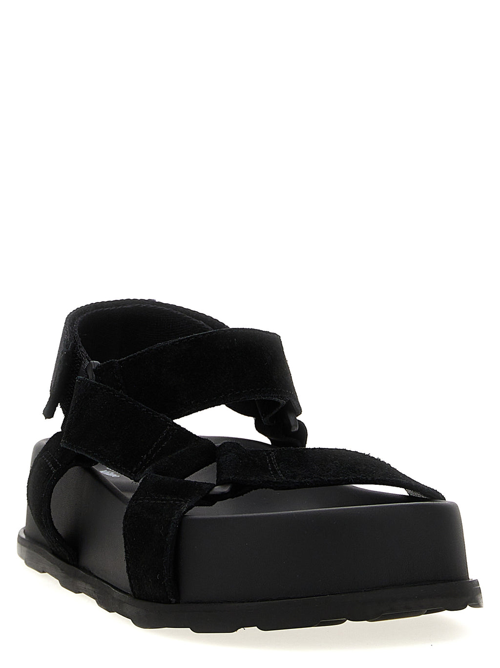 Moschino Black Calfskin Flat Sandals