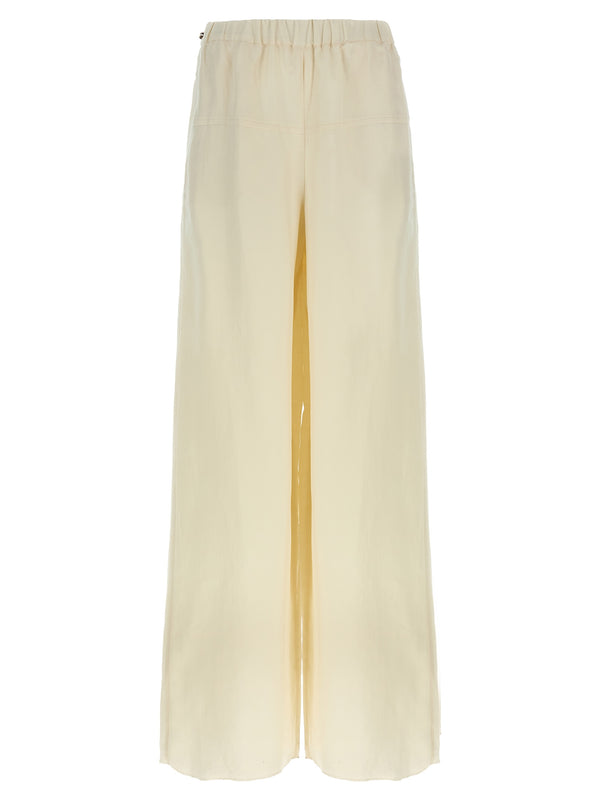 Max Mara White Flax Casual Pants