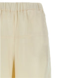 Max Mara White Flax Casual Pants