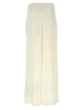 Fendi White Silk Casual Pants