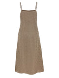 Fendi Gray Silk Midi Dress