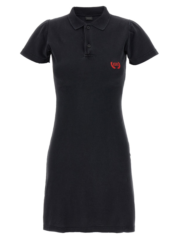 Balenciaga Black Cotton Short Dress