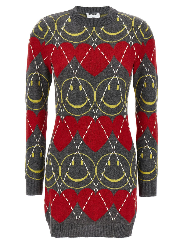 Moschino Multicolor Wool Short Dress