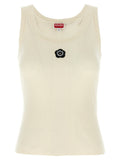 Kenzo White Viscose Sleeveles T-Shirt