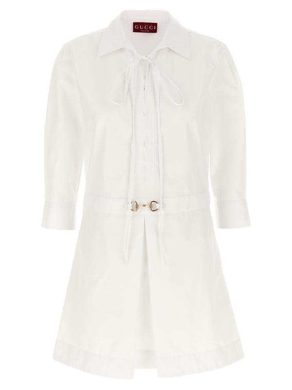 Gucci White Cotton Short Dress