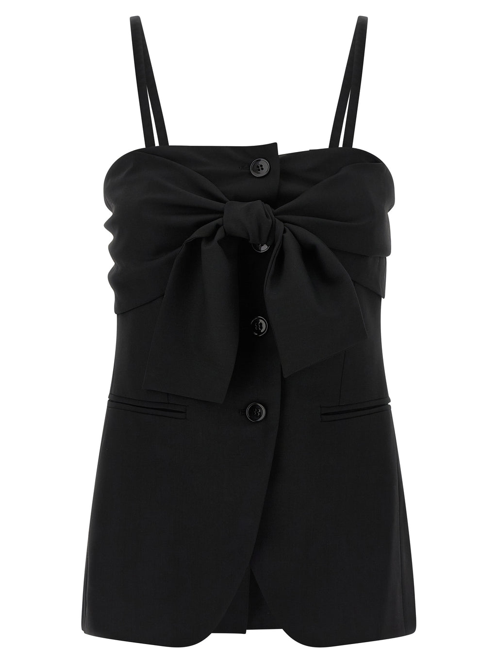Max Mara Black Virgin Wool Tank Tops