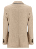 Max Mara Beige Alpaca Leather Blazer