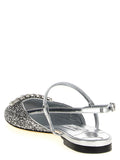 Jimmy Choo Silver Tencel Ballet Flats