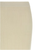 Max Mara White Cashmere Midi Skirt