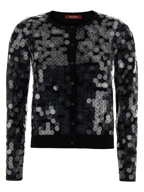 Max Mara Black Virgin Wool Cardigan
