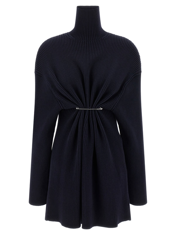 Balenciaga Blue Wool Short Dress