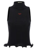 Fendi Black Polyester Sleeveles T-Shirt