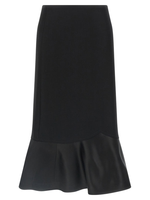 Fendi Black Virgin Wool Midi Skirt