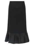 Fendi Black Virgin Wool Midi Skirt