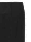 Fendi Black Virgin Wool Midi Skirt