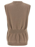Fendi Beige Cashmere Sleeveless Jacket