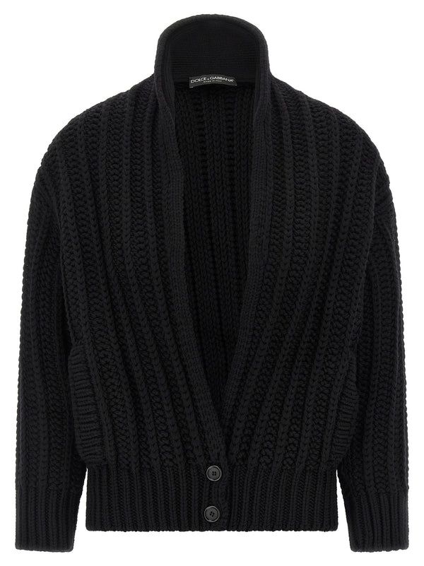 Dolce & Gabbana Black Virgin Wool Cardigan