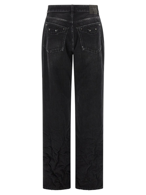 Balenciaga Black Cotton Straight-Leg Jeans