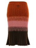 Fendi Multicolor Wool Midi Skirt