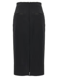 Max Mara Black Viscose Midi Skirt